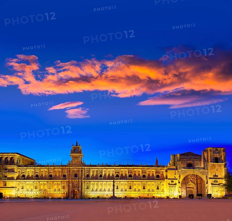 San Marcos in Leon sunset at the way of Saint James Castilla Spain
