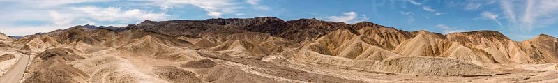 Panoramic view from Twenty Mule Tean Canyon in the Death Valley, USA, North America