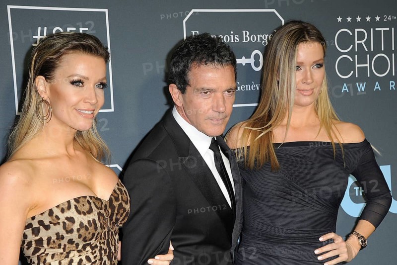 Nicole Kimpel, Antonio Banderas and Barbara Kimpel at the 24th Annual Critics' Choice Awards held at the Barker Hangar in Santa Monica, USA on January 13, 2019., Santa Monica, California, USA, North America