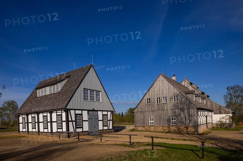Old Elisabeth mine. Historic mine with smithy, prayer room, blower house, engine house and shaft building, Freiberg, Saxony, Germany, Europe