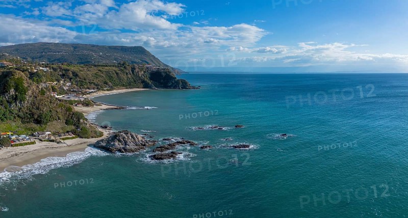 A view of the coast and beaches at Capo Vaticano in Calabria