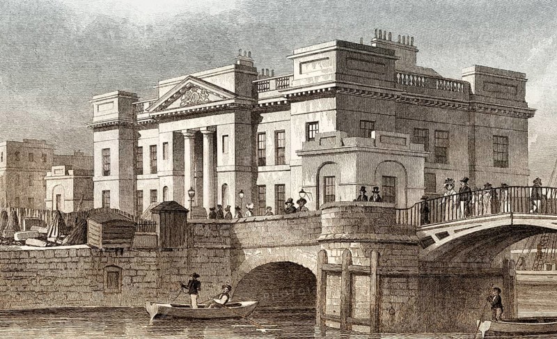 Custom House, Leith, Edinburgh, Scotland, 19th century, from Modern Athens by Th. H. Shepherd
