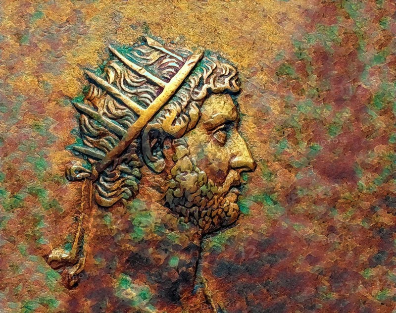 Hadrian or Publius Aelius Hadrianus Augustus, 76 - 138, Roman emperor, digitally edited