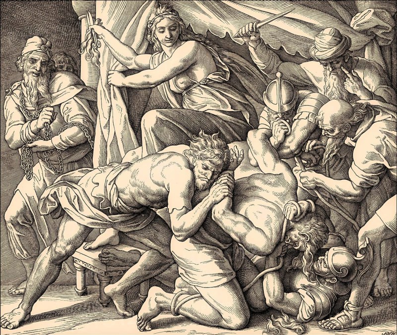Samson and Delilah, Old Testament, by Julius Schnorr von Carolsfeld