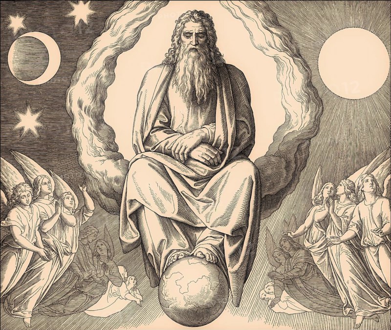 Seventh day, God rests, by Julius Schnorr von Carolsfeld, 1860