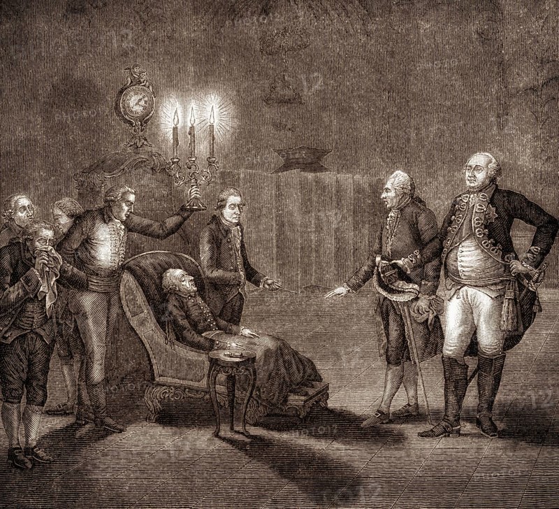 Frederick II or Frederick the Great, 1712-1786, King of Prussia, dying, Sanssouci Palace, Potsdam, Germany, Europe