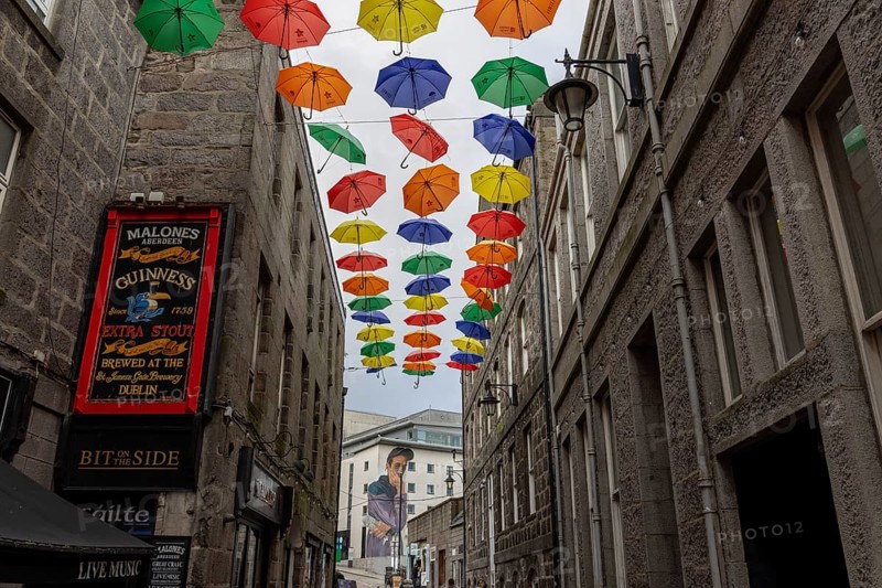 Umbrella Project, Shiprow Village, Aberdeen, Scotland, Great Britain