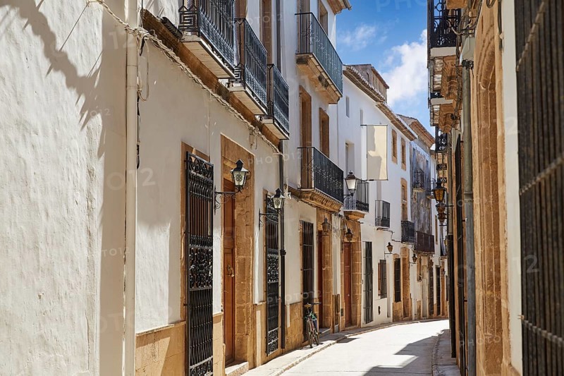 Javea also Xabia old town white facades in Mediterranean alicante of spain