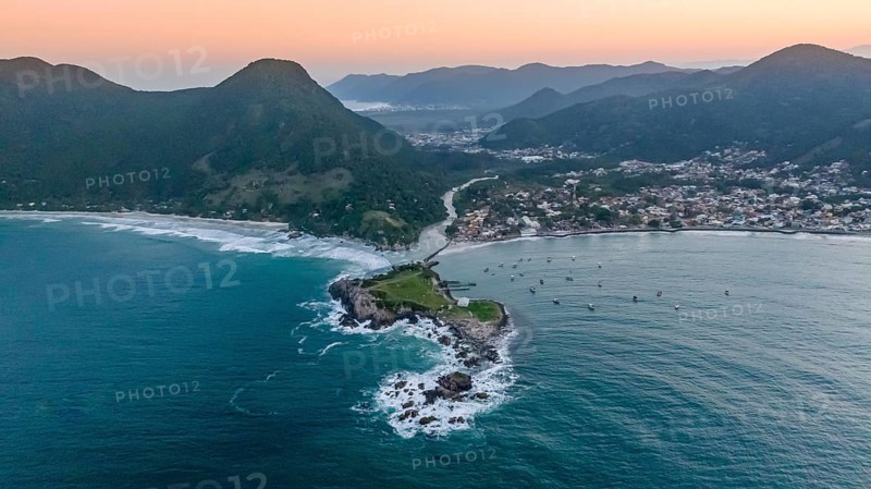 Florianopolis, Armação beach, aerial view. Santa Catarina, SC