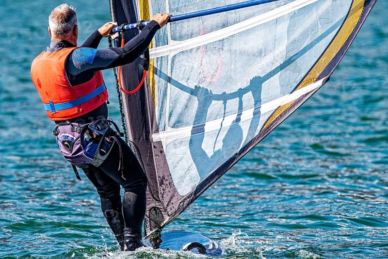 Windsurfing scane close-up detail