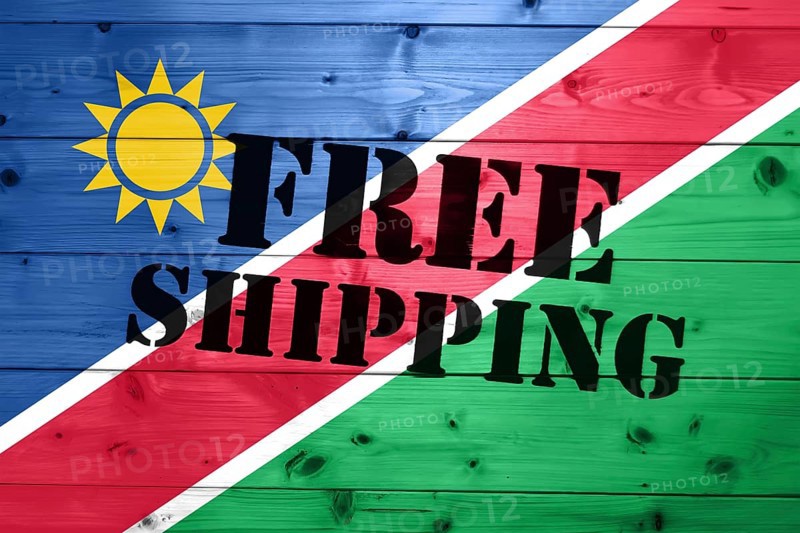 Namibia flag, Free Shipping on wooden transport box with flag Logistics Concept