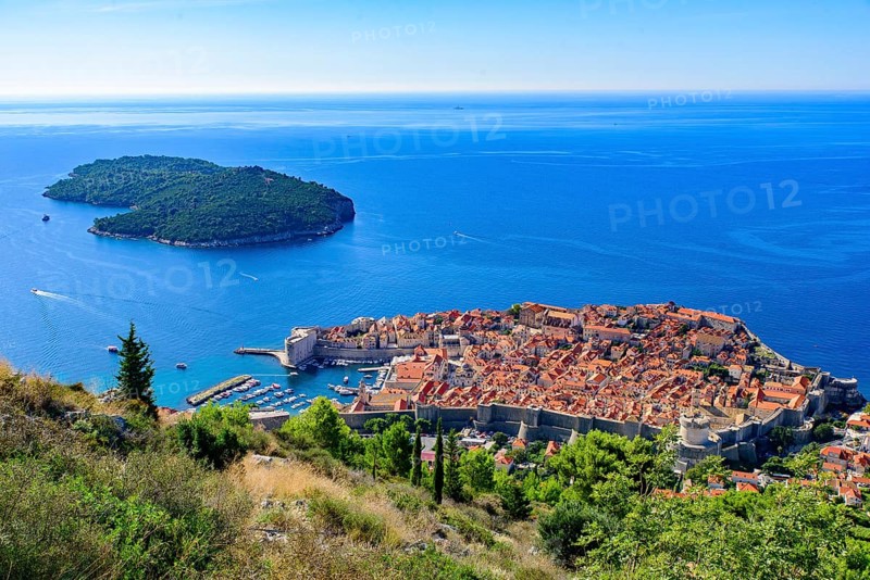Overview of the old town of Dubrovnik, Croatia, Europe