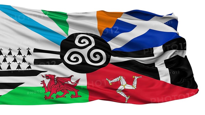 Combined Of The Celtic Nations Isolated Flag With White Background