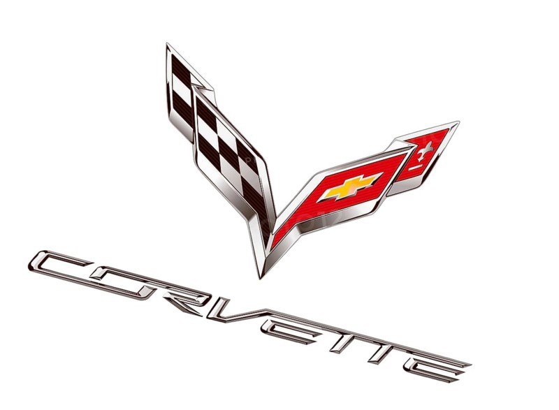 Rotated to right, Corvette Logo 2014, Car, Old Logo from 2014
