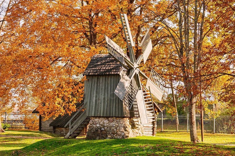 Old wooden windmill in Ludza. Latvia Ludza, Latvia, Europe