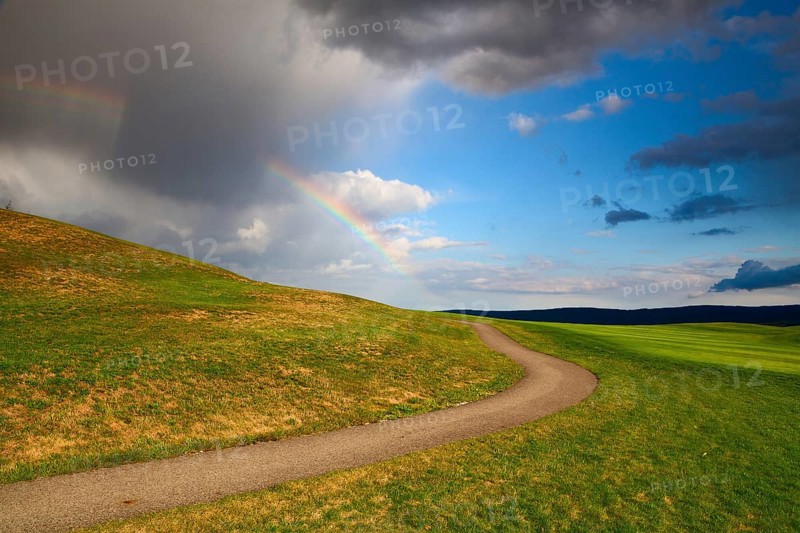 Divided rainbow after heavy storm