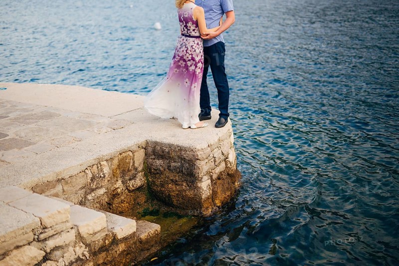 Newlyweds hug each other in Montenegro. Wedding in Montenegro