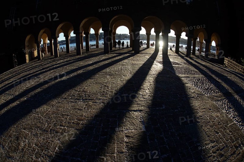 Of Stockholm City Hall courtyard Sweden. Shooting Location: Sweden, Stockholm