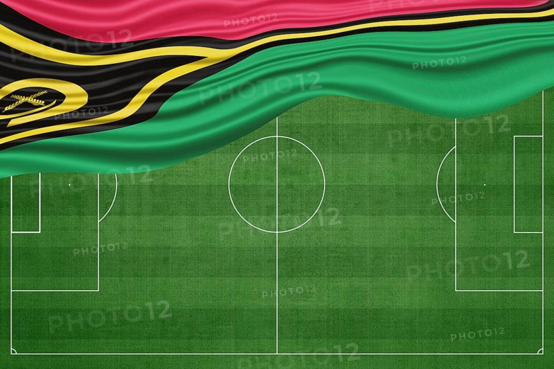 Vanuatu Flag on Football Field, National Soccer