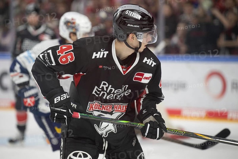 Cologne, LanxessArena, North Rhine-Westphalia, Kevin Niedenz (Cologne Sharks, #46), PENNY DEL, Cologne Sharks- Iserlohn Roosters on 19/01/2025 at the LanxessArena in Cologne Germany