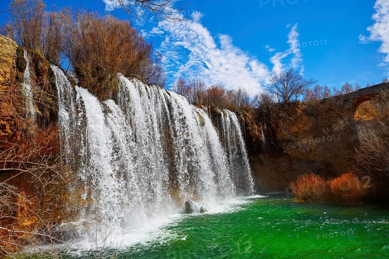 Cascada de San Pedro waterfall in Teruel Sierra Albarracin of Spain