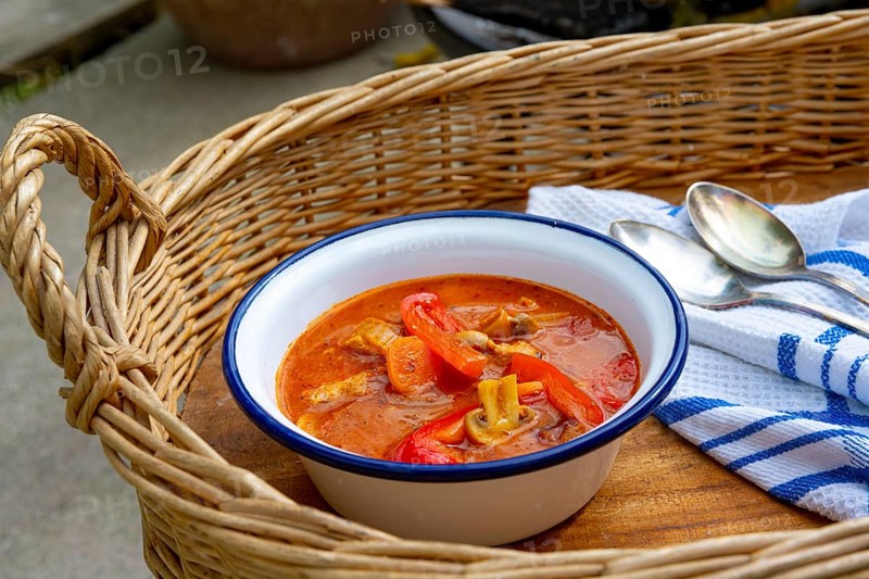 Kettle Gulash is prepared over an open fire!
