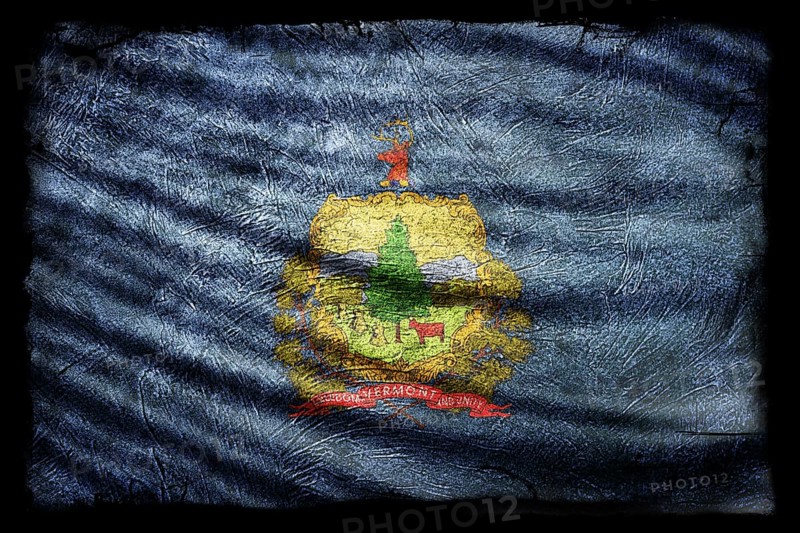 Vermont Flag, Grunge Texture Background