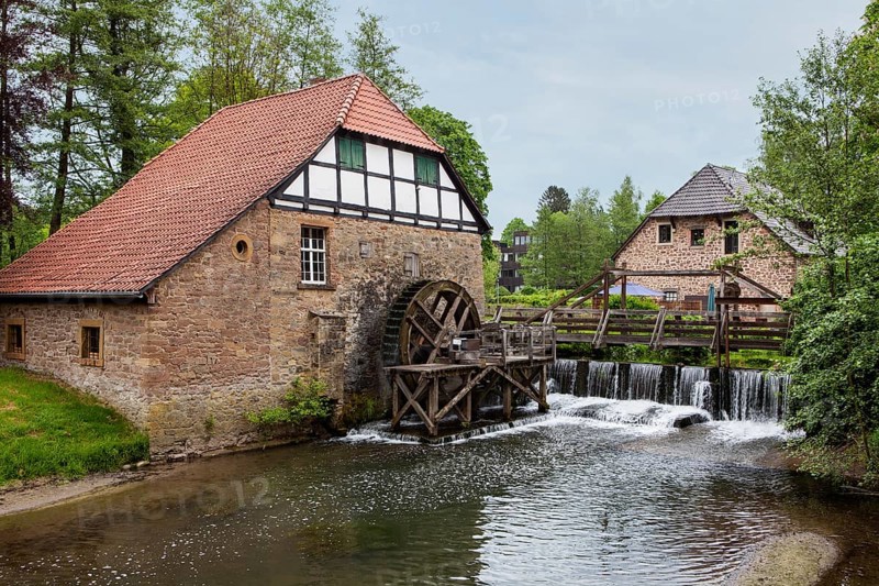 Oil mill, 18th century, Schloss Brake castle, Lemgo, North Rhine-Westphalia, Germany, Europe