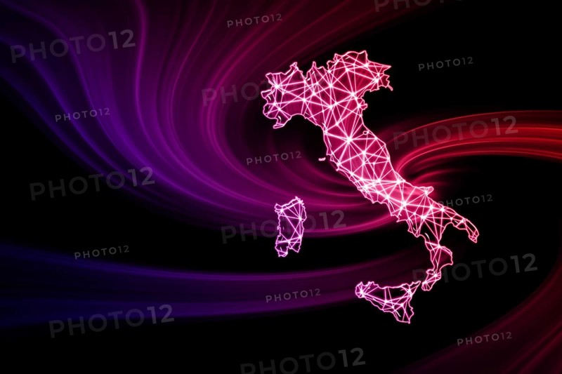 Map of Italy, Polygonal mesh line map, modern map