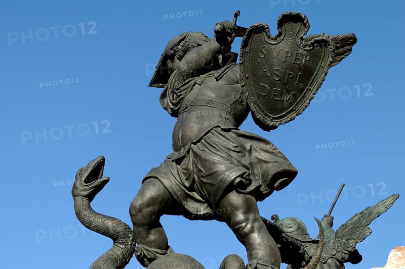 Heroic putti at the Marian Column on Marienplatz, Munich