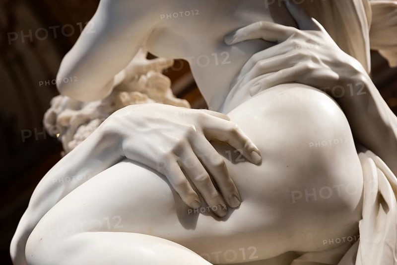 Rome, Italy, 28 December 2023: Galleria Borghese, Borghese Gallery, The rape of Proserpina, by Gian Lorenzo Bernini, 1622, white Carrara marble statue, Europe