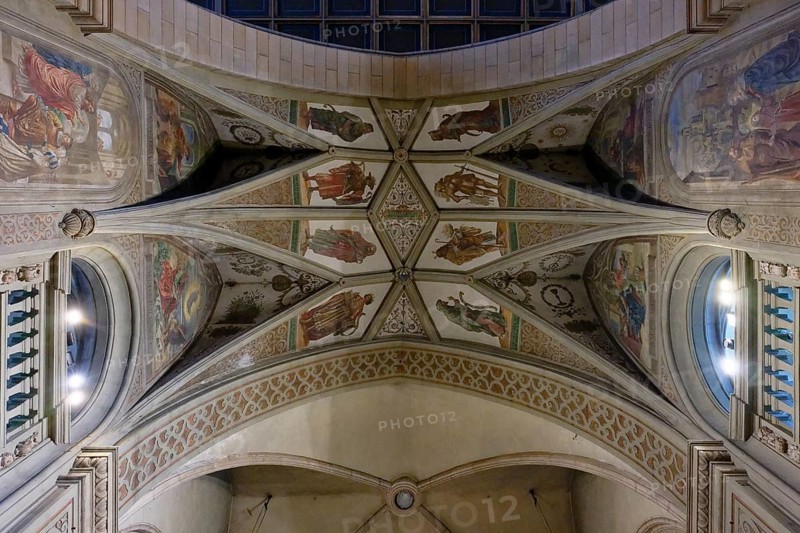 Interior view, Ceiling, Painting, Notre-Dame de Luxembourg Cathedral, Luxembourg City, Luxembourg, Luxembourg, Europe