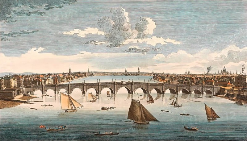 Westminster Bridge, London, England, ca 1745
