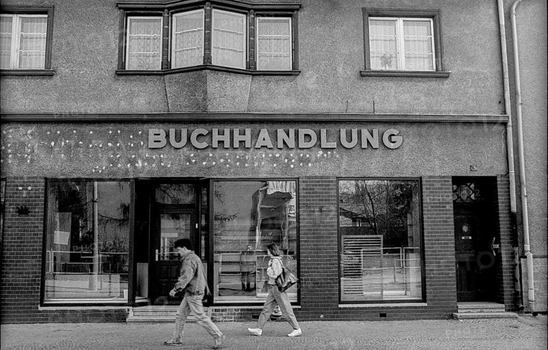 Germany, Werder, 29 March 1991, empty bookshop in Werder, Europe