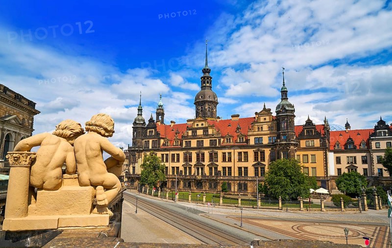 Residenzschloss near Zwinger in Dresden Germany
