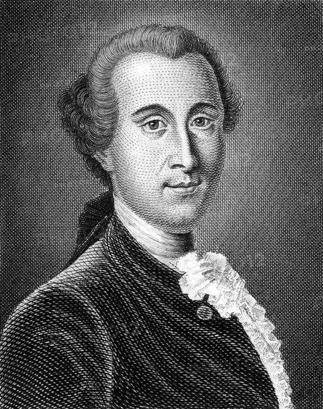 Johann Georg Ritter von Zimmermann (1728-1795) on engraving from 1859. Swiss philosophical writer, naturalist and physician. Engraved by unknown artist and published in Meyers Konversations-Lexikon, Germany, 1859, Europe