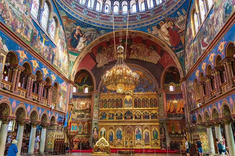 Interior of Holy Trinity Cathedral in Sibiu, Transylvania, Romania, Europe