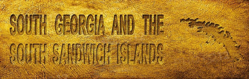 South Georgia and the South Sandwich Islands Map and Text on Grunge Gold Texture