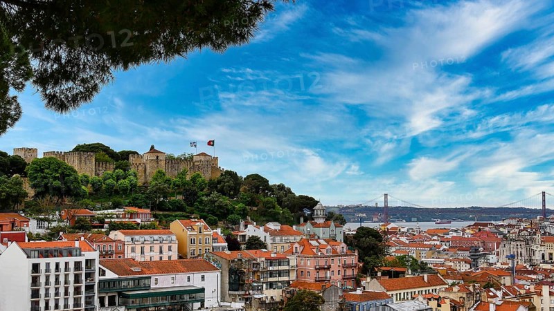 Lisbon, view over the city, Sao Jorge Castle, Portugal, Europe