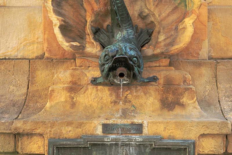 The Alte Angerbrunnen fountain in Erfurt provides drinking water. It is located in the western part of the Anger, the main shopping street and promenade in Erfurt, Thuringia