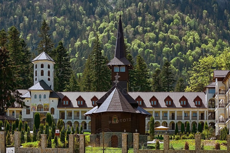Caraiman Monastery Church at the Foot of the Bucegi Mountains Sinaia, Romania, Europe