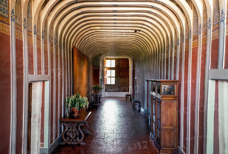 Chenonceaux, Chateau-de-Chenonceau, corridor on the 2nd floor