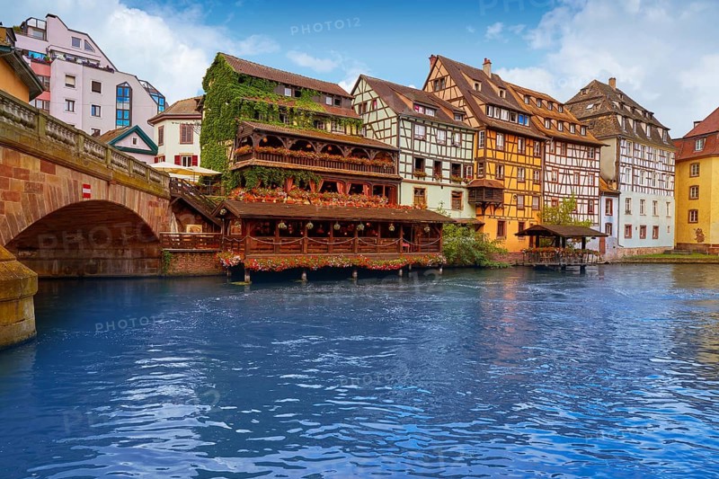 Strasbourg la Petite France in Alsace half timbered houses