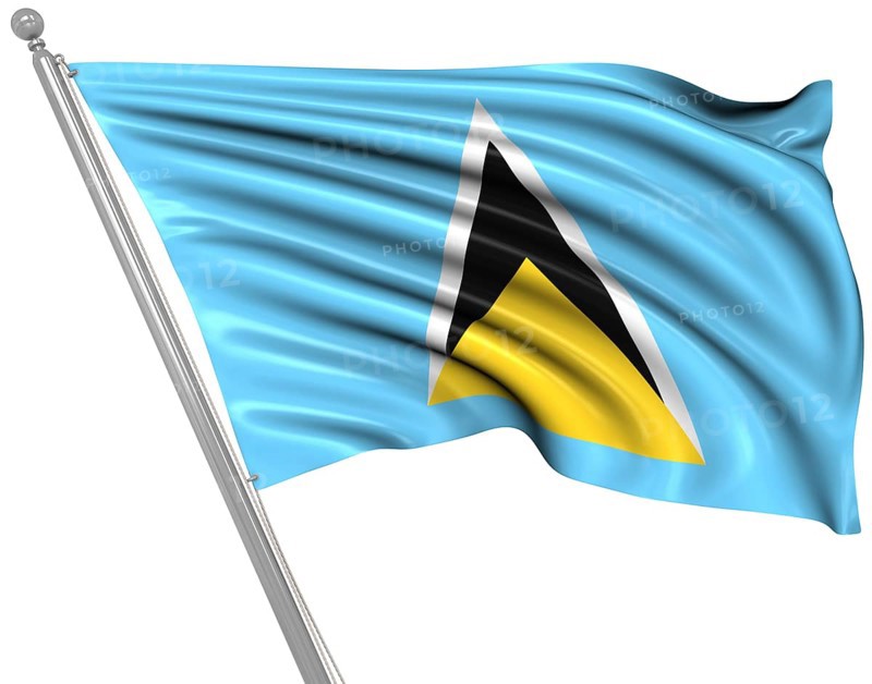 Flag of Saint Lucia, This is a computer generated and 3d rendered image
