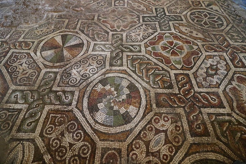 Mosaic floor. Roman mosaic in the oldest city in Europe. Depiction, civilisations