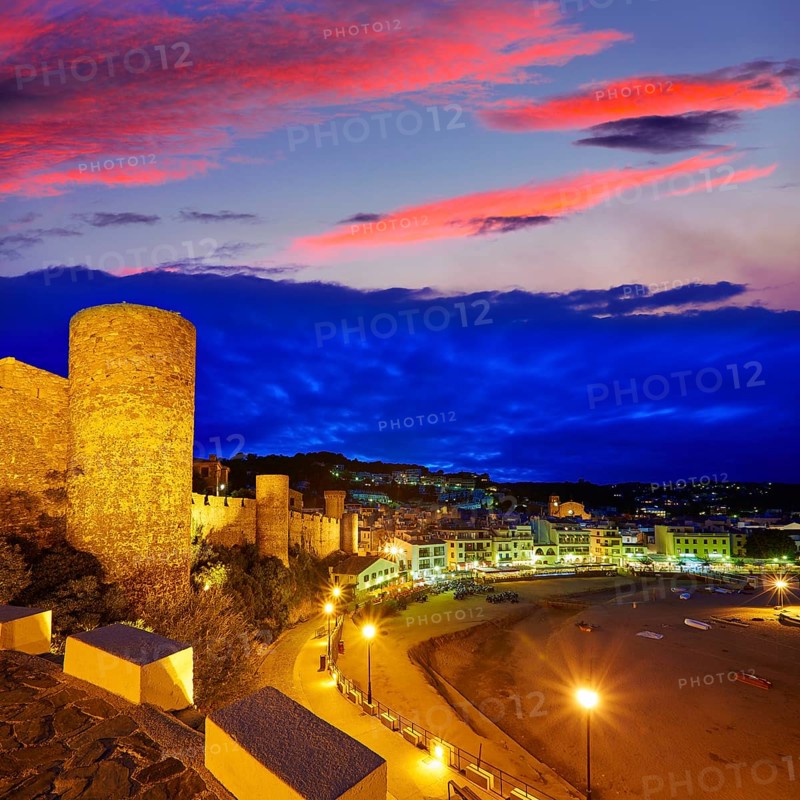 Tossa de Mar sunset in Costa Brava of Catalonia spain