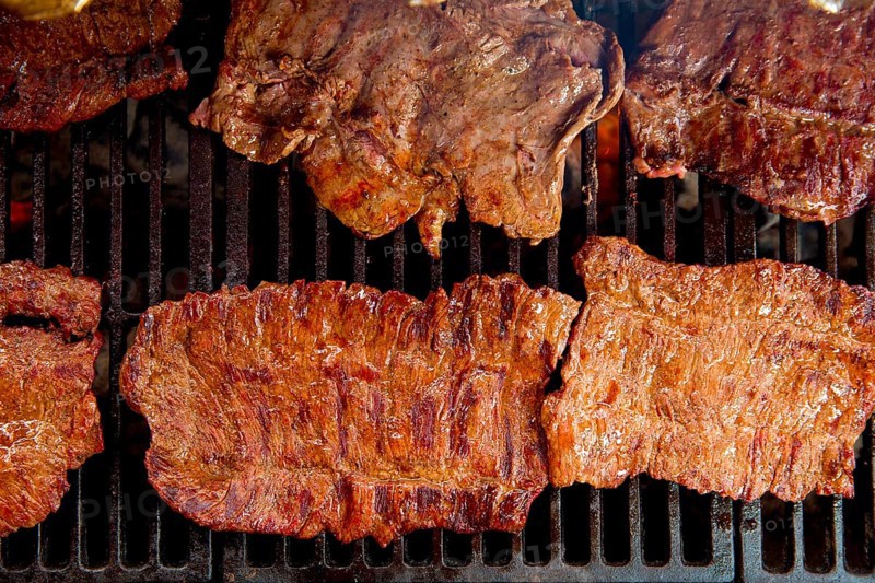 Beef meat barbecue grilled with embers and smoke american style