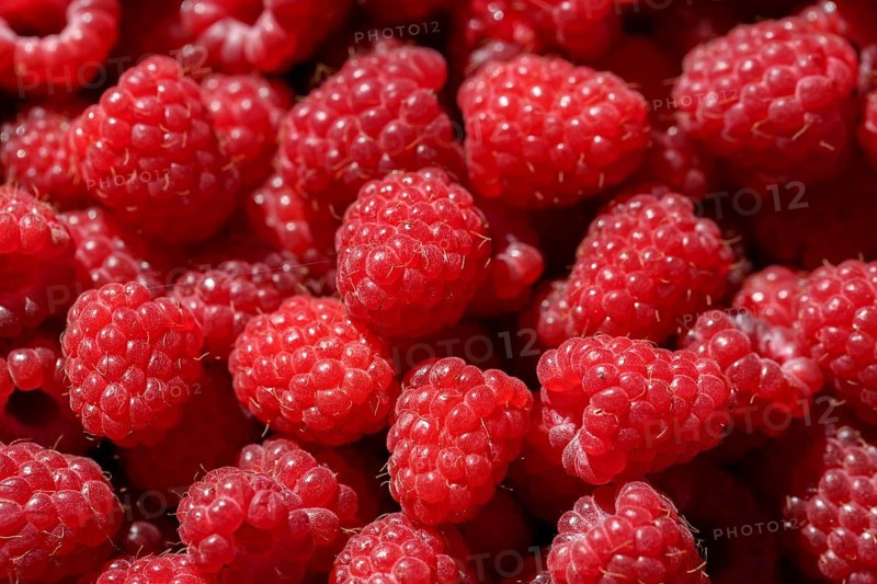 Delicious fresh and sweet red raspberries as food background. Healthy food organic nutrition. Rubus idaeus, natural antioxidant and vitamin fruit agriculture