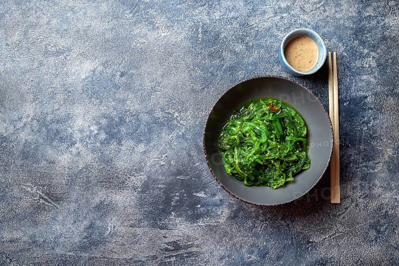 Food, Food, Chuka wakame, seaweed japanese salad with nuts sauce