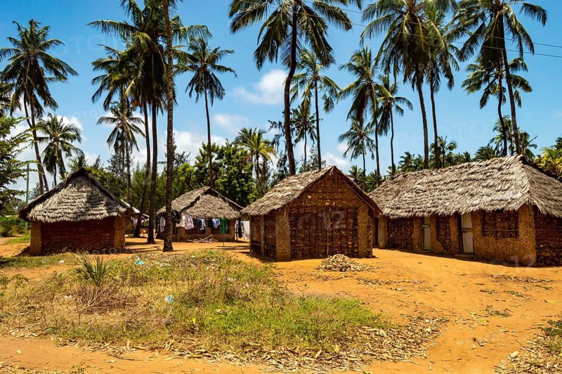 Traditional mud house near the village of Watamu in southern Kenya